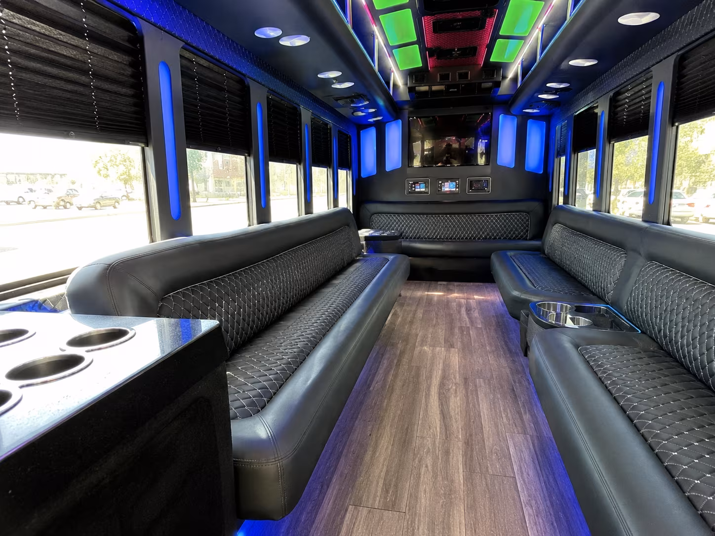 gilbert 15 passenger party bus inside
