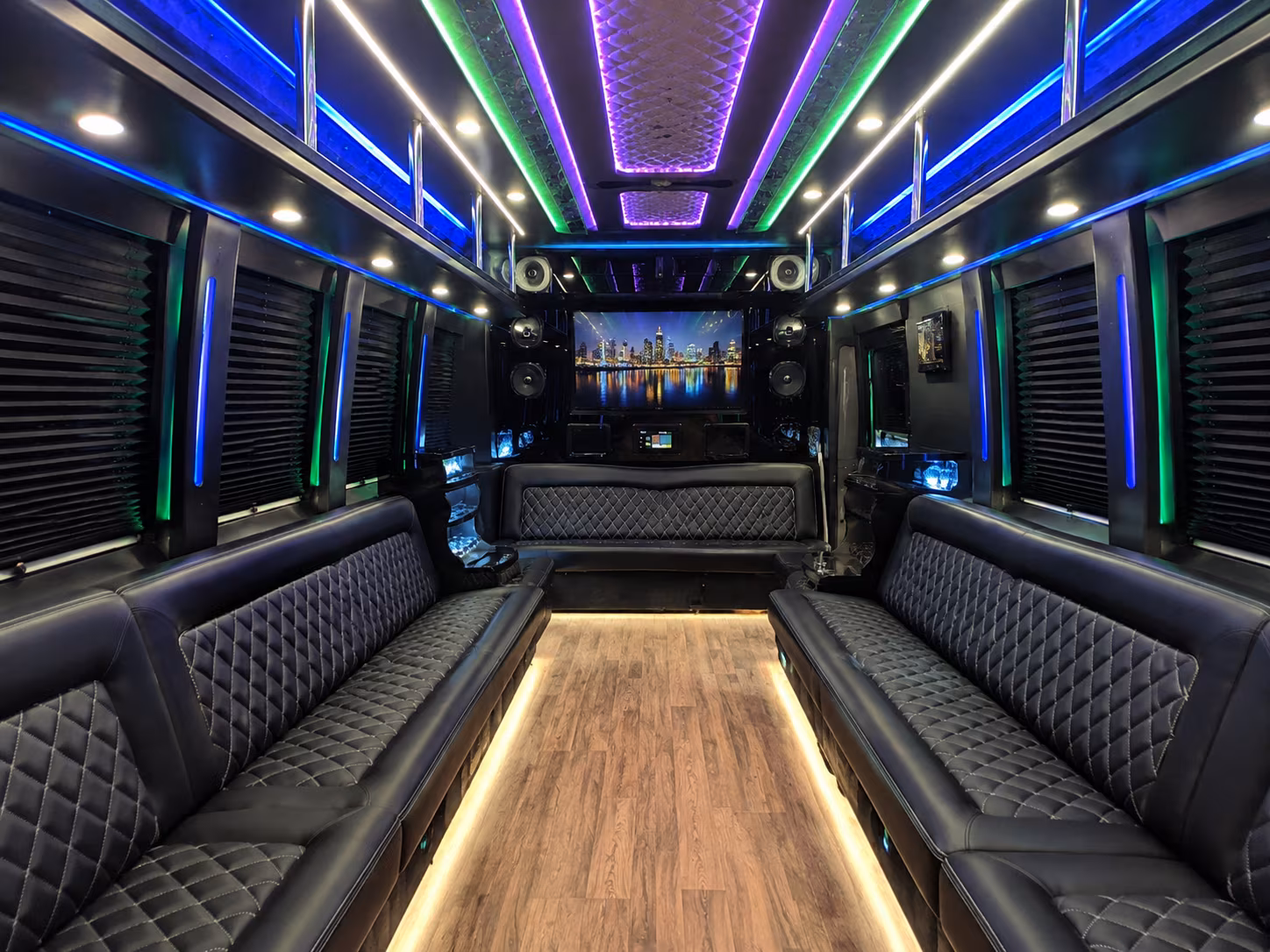 gilbert 25 passenger party bus interior